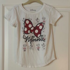Disney Minnie Mouse White Tee with Red Bow
